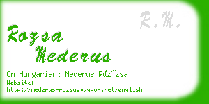 rozsa mederus business card